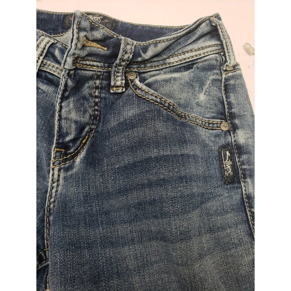 Silver Jeans Co. Elyse Skinny Ankle Size W25/L27 Medium Wash Denim Blue Jeans - Picture 5 of 16